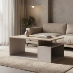 Τραπέζι σαλονιού Wendo pakoworld taupe-sonoma 91x37x50εκ