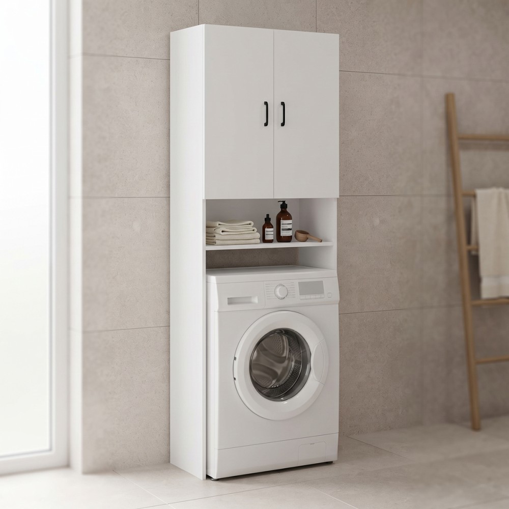 Έπιπλο πλυντηρίου Tzelio pakoworld λευκό 65x30x180εκ