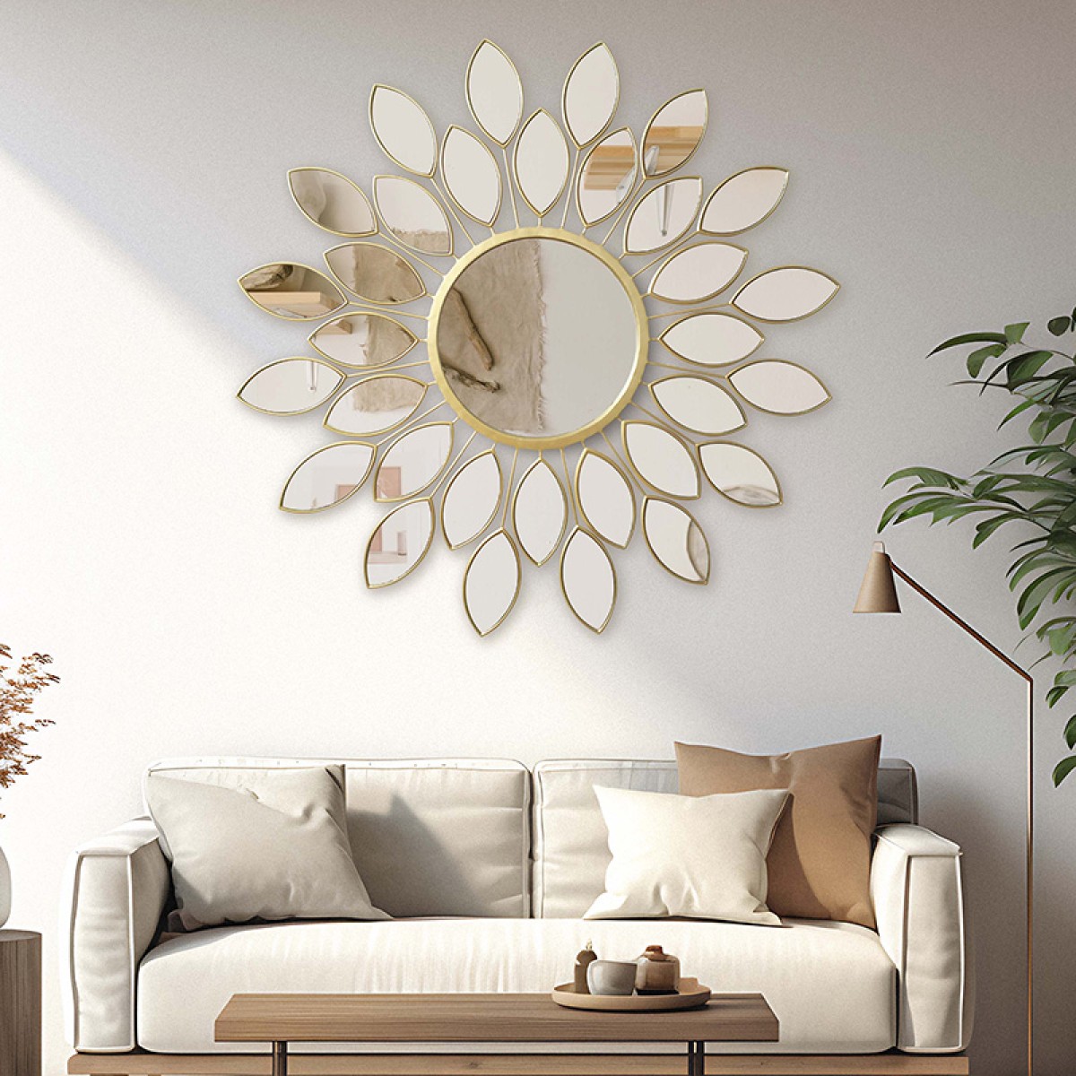 Καθρέπτης Flower pakoworld χρυσό 83x2.5x83εκ Καθρέπτης Flower pakoworld χρυσό 83x2.5x83εκ
