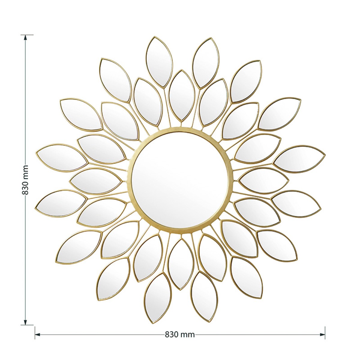 Καθρέπτης Flower pakoworld χρυσό 83x2.5x83εκ Καθρέπτης Flower pakoworld χρυσό 83x2.5x83εκ