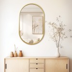 Καθρέπτης Ellipse pakoworld χρυσό 50x2x80εκ Καθρέπτης Ellipse pakoworld χρυσό 50x2x80εκ