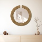 Καθρέπτης Rope pakoworld φυσικό 60x2x60εκ Καθρέπτης Rope pakoworld φυσικό 60x2x60εκ