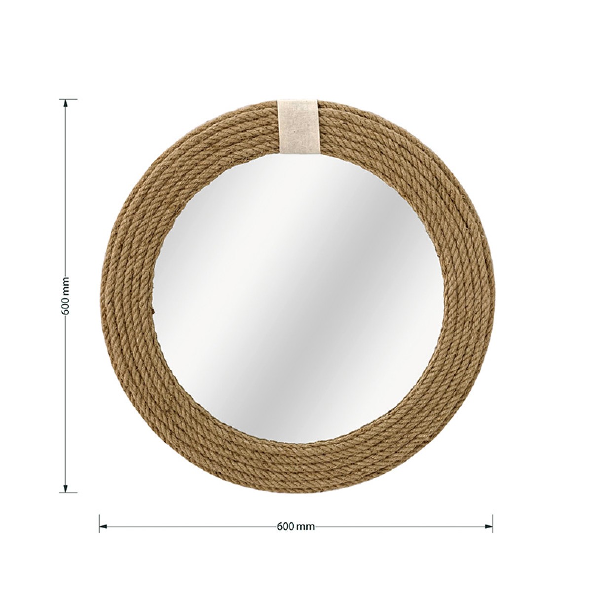 Καθρέπτης Rope pakoworld φυσικό 60x2x60εκ Καθρέπτης Rope pakoworld φυσικό 60x2x60εκ