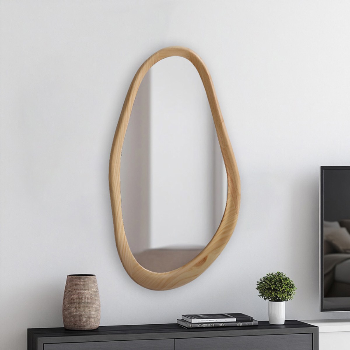 Καθρέπτης οβάλ Baloa pakoworld mdf σε φυσική απόχρωση 44x4x80εκ Καθρέπτης οβάλ Baloa pakoworld mdf σε φυσική απόχρωση 44x4x80εκ