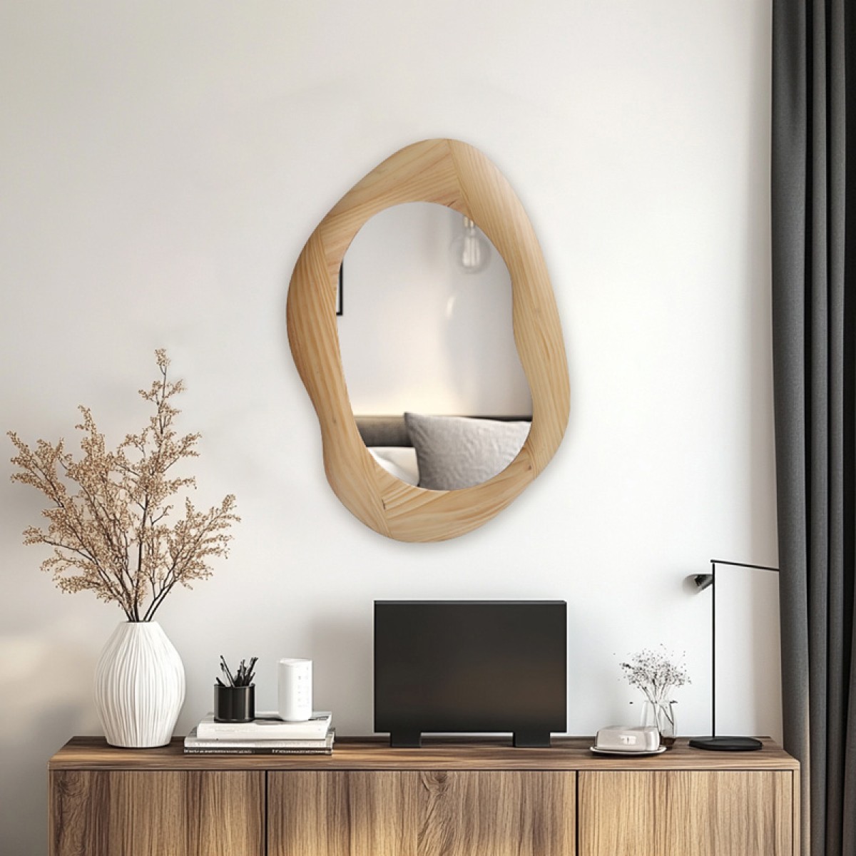 Καθρέπτης οβάλ Enola pakoworld mdf σε φυσική απόχρωση 54x2.5x80εκ Καθρέπτης οβάλ Enola pakoworld mdf σε φυσική απόχρωση 54x2.5x80εκ