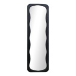 Καθρέπτης δαπέδου Lezour pakoworld βελούδο σε μαύρη απόχρωση 50x5x170εκ