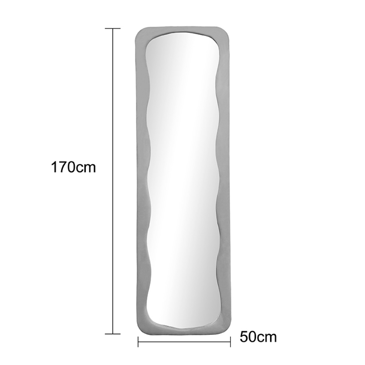 Καθρέπτης δαπέδου Lezour pakoworld βελούδο σε σάπιο μήλο απόχρωση 50x5x170εκ