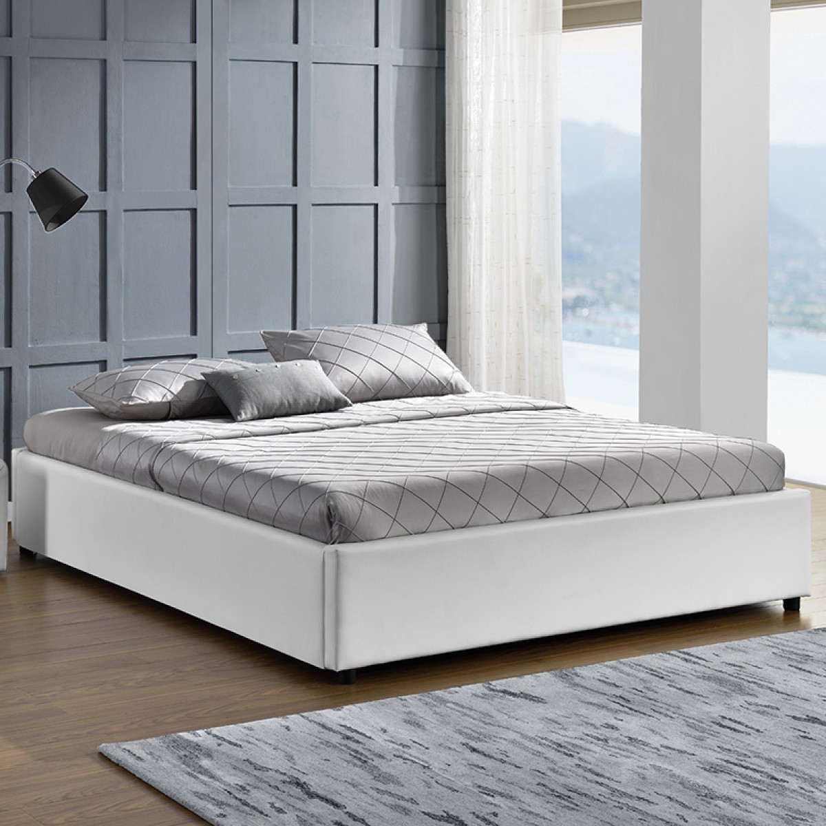 Κρεβάτι Circe pakoworld PU λευκό με αποθηκευτικό χώρο 150x200εκ Κρεβάτι Circe pakoworld PU λευκό με αποθηκευτικό χώρο 150x200εκ