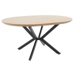 Tραπέζι Lydia pakoworld MDF επεκτεινόμενο καρυδί-μαύρο 120-160x120x79εκ Tραπέζι Lydia pakoworld MDF επεκτεινόμενο καρυδί-μαύρο 120-160x120x79εκ