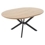 Tραπέζι Lydia pakoworld MDF επεκτεινόμενο καρυδί-μαύρο 120-160x120x79εκ Tραπέζι Lydia pakoworld MDF επεκτεινόμενο καρυδί-μαύρο 120-160x120x79εκ