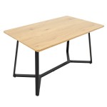 Tραπέζι Gemma pakoworld sonoma-μαύρο 140x80x75εκ Tραπέζι Gemma pakoworld sonoma-μαύρο 140x80x75εκ