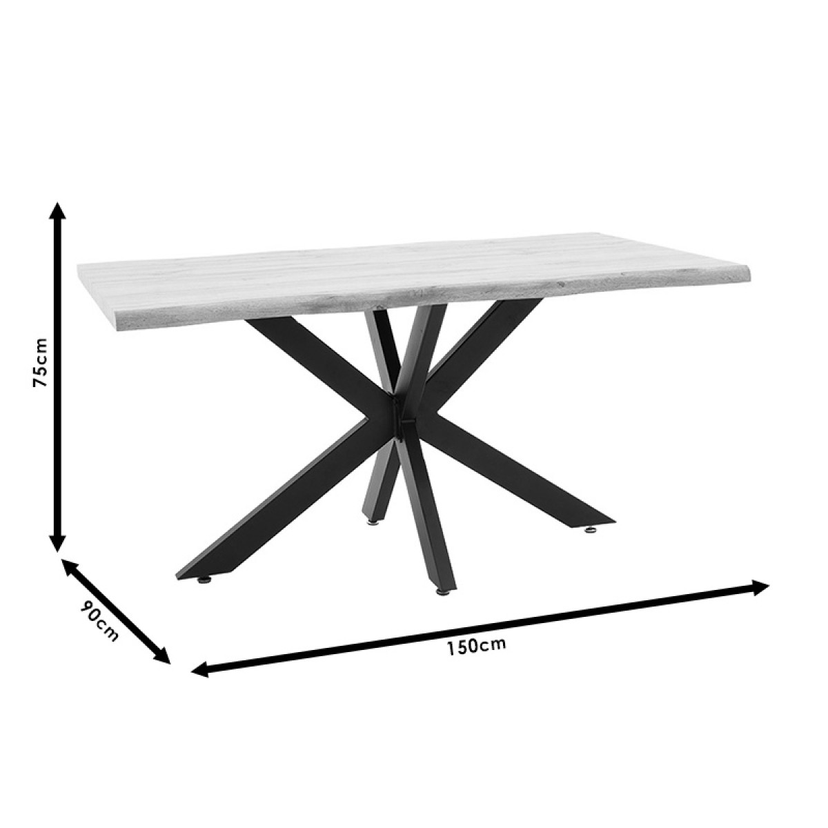 Tραπέζι Gilman pakoworld MDF sonoma-μαύρο 150x90x75εκ Tραπέζι Gilman pakoworld MDF sonoma-μαύρο 150x90x75εκ
