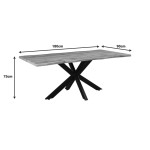 Tραπέζι Gilman pakoworld MDF sonoma-μαύρο 180x90x75εκ Tραπέζι Gilman pakoworld MDF sonoma-μαύρο 180x90x75εκ