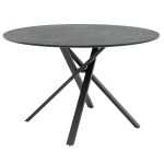 Tραπέζι Cerco pakoworld MDF μαύρο Φ120x75εκ Tραπέζι Cerco pakoworld MDF μαύρο Φ120x75εκ