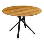Tραπέζι Cerco pakoworld sonoma mdf και μαύρο μεταλλικό πόδι Φ120x75εκ Tραπέζι Cerco pakoworld sonoma mdf και μαύρο μεταλλικό πόδι Φ120x75εκ