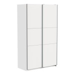 Ντουλάπα ρούχων Kawen pakoworld δίφυλλη με συρόμενες πόρτες λευκό 116.5x60x203εκ