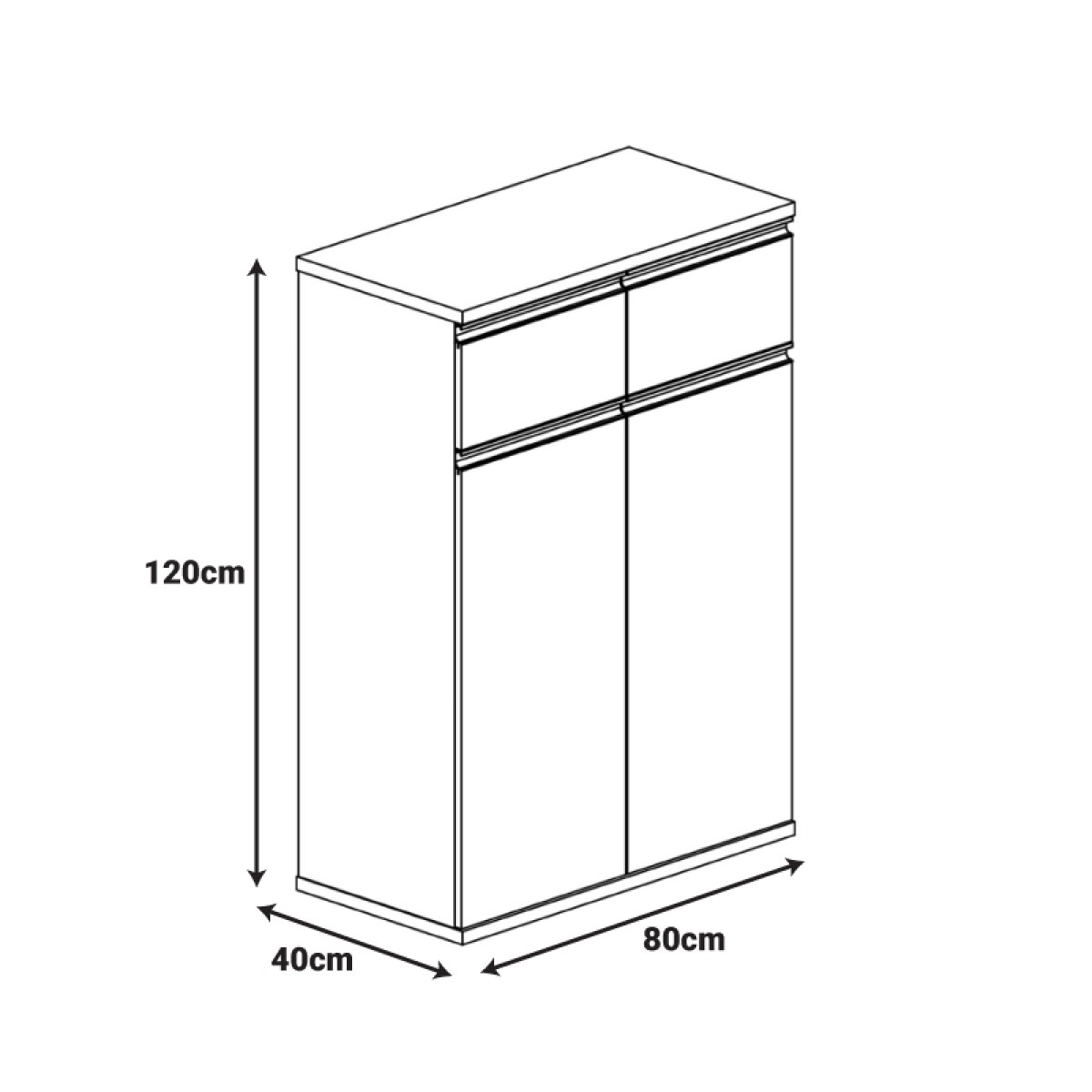 Ντουλάπια γραφείου επαγγελματικά Oscar pakoworld καρυδί-ανθρακί 200x40x120εκ