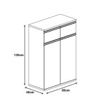 Ντουλάπια γραφείου επαγγελματικά Oscar pakoworld καρυδί-ανθρακί 200x40x120εκ