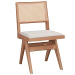 Καρέκλα Winslow pakoworld ξύλο rubberwood ανοικτό καρυδί-pvc rattan φυσικό-ύφασμα γκρι Καρέκλα Winslow pakoworld ξύλο rubberwood ανοικτό καρυδί-pvc rattan φυσικό-ύφασμα γκρι