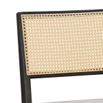 Καρέκλα Winslow pakoworld ξύλο rubberwood μαύρο-pvc rattan φυσικό-ύφασμα γκρι Καρέκλα Winslow pakoworld ξύλο rubberwood μαύρο-pvc rattan φυσικό-ύφασμα γκρι