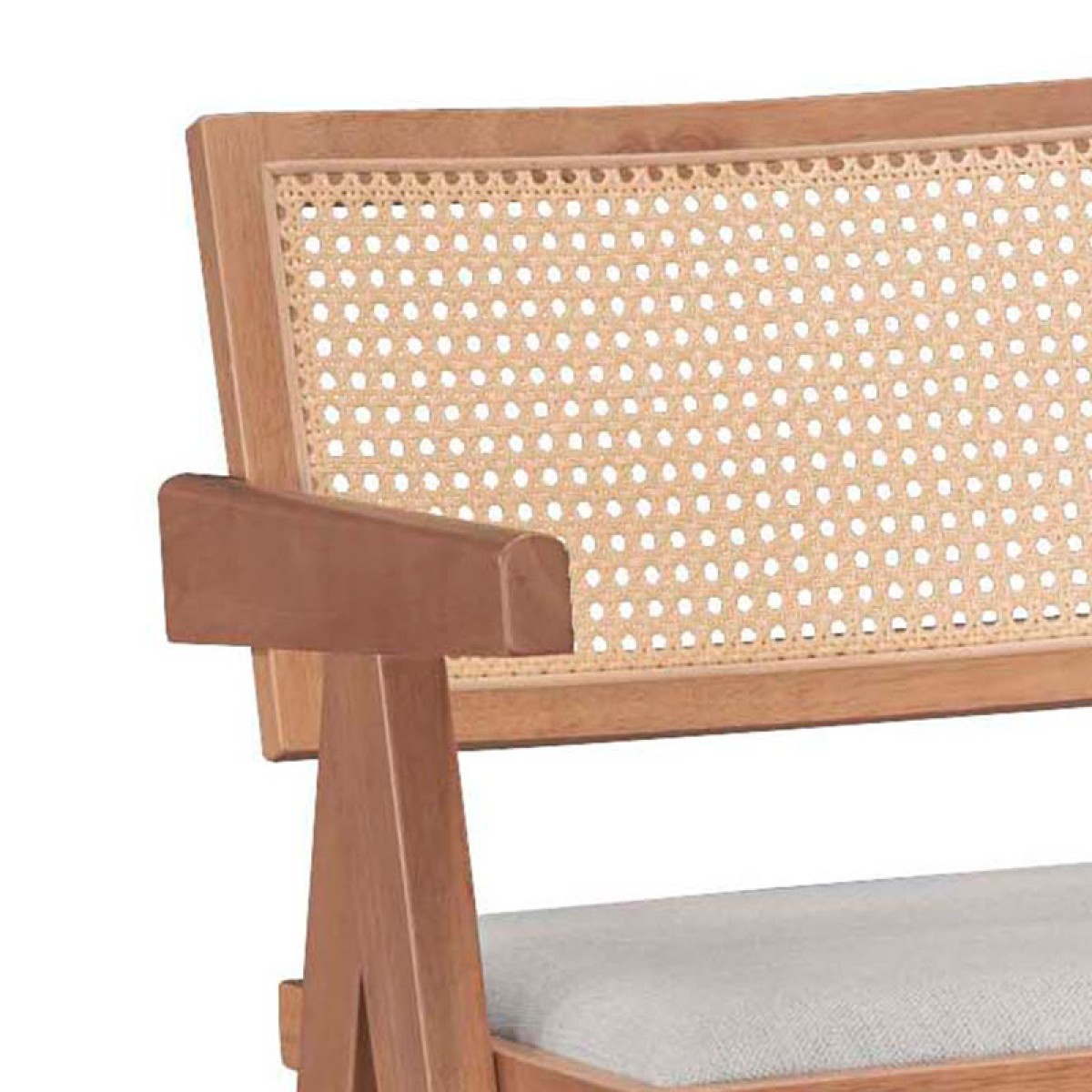Σκαμπό bar Winslow pakoworld ξύλο rubberwood ανοικτό καρυδί-pvc rattan φυσικό-ύφασμα γκρι Σκαμπό bar Winslow pakoworld ξύλο rubberwood ανοικτό καρυδί-pvc rattan φυσικό-ύφασμα γκρι