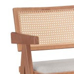 Σκαμπό bar Winslow pakoworld ξύλο rubberwood ανοικτό καρυδί-pvc rattan φυσικό-ύφασμα γκρι Σκαμπό bar Winslow pakoworld ξύλο rubberwood ανοικτό καρυδί-pvc rattan φυσικό-ύφασμα γκρι