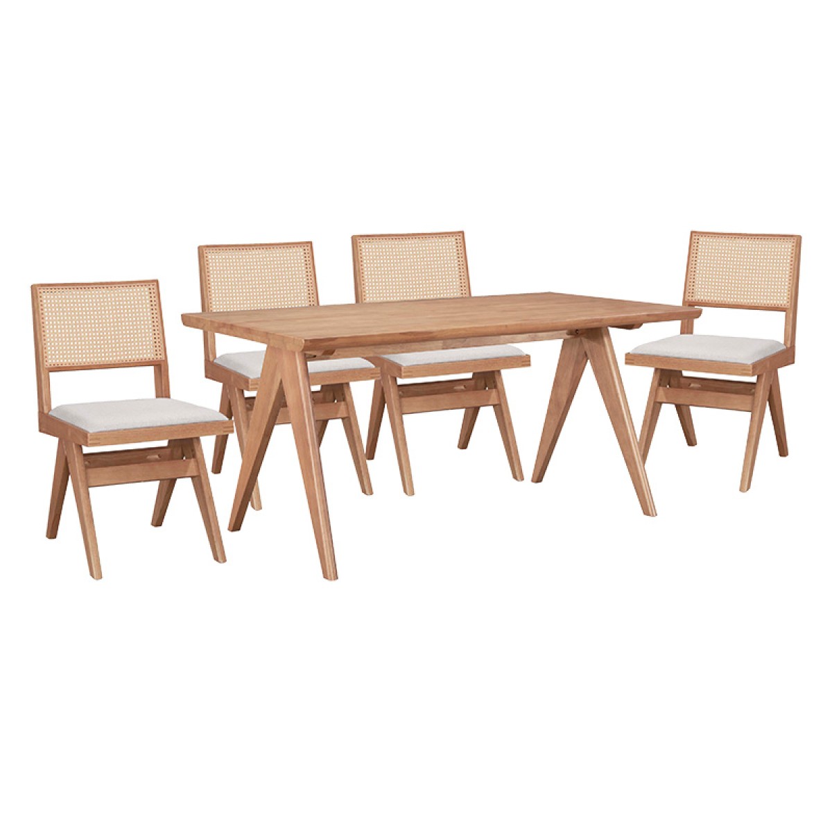 Τραπεζαρία Winslow pakoworld σετ 5τεμ ξύλο rubberwood ανοιχτό καρυδί 160x85x75εκ Τραπεζαρία Winslow pakoworld σετ 5τεμ ξύλο rubberwood ανοιχτό καρυδί 160x85x75εκ