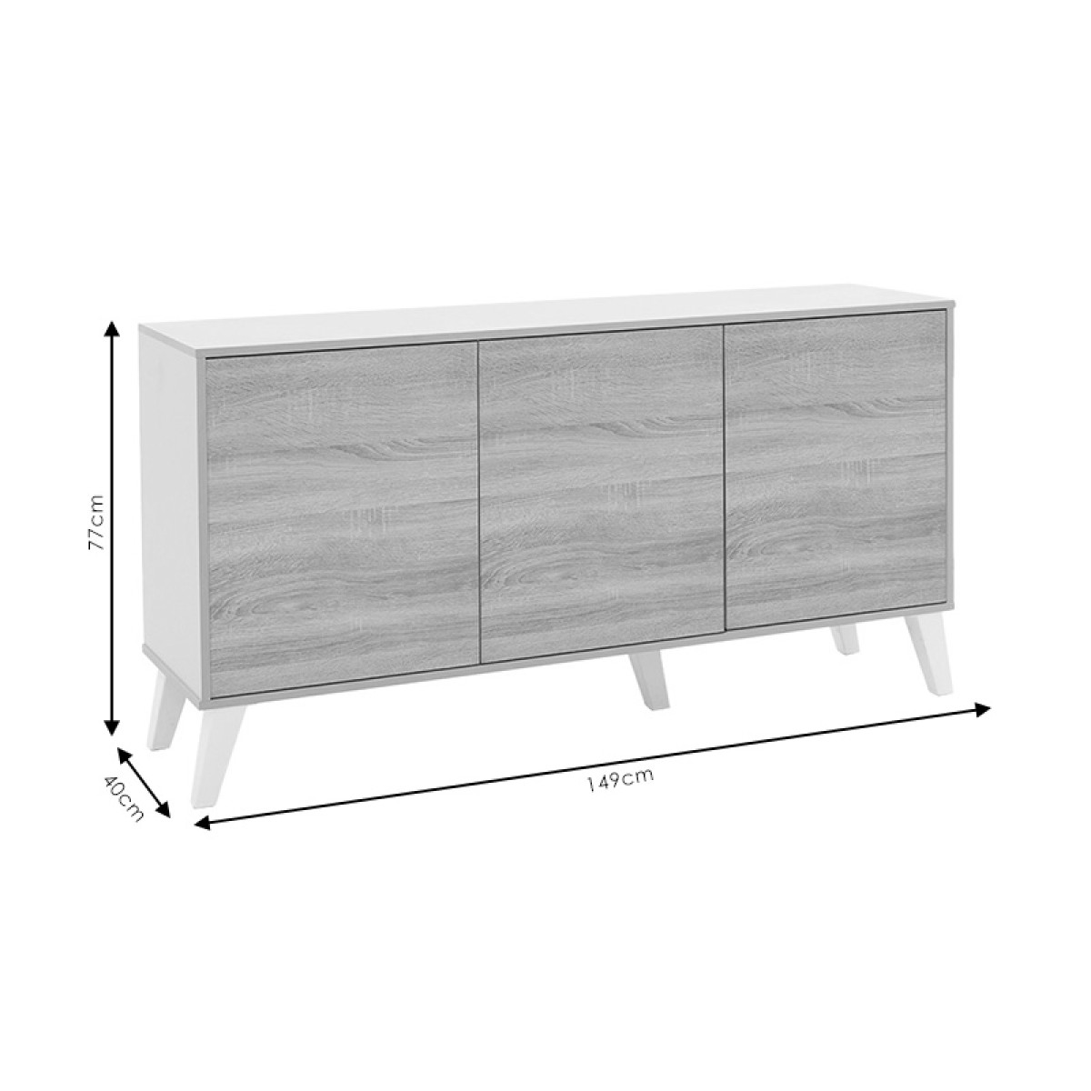 Μπουφές Billie pakoworld sonoma-γκρι 149x40x77εκ Μπουφές Billie pakoworld sonoma-γκρι 149x40x77εκ