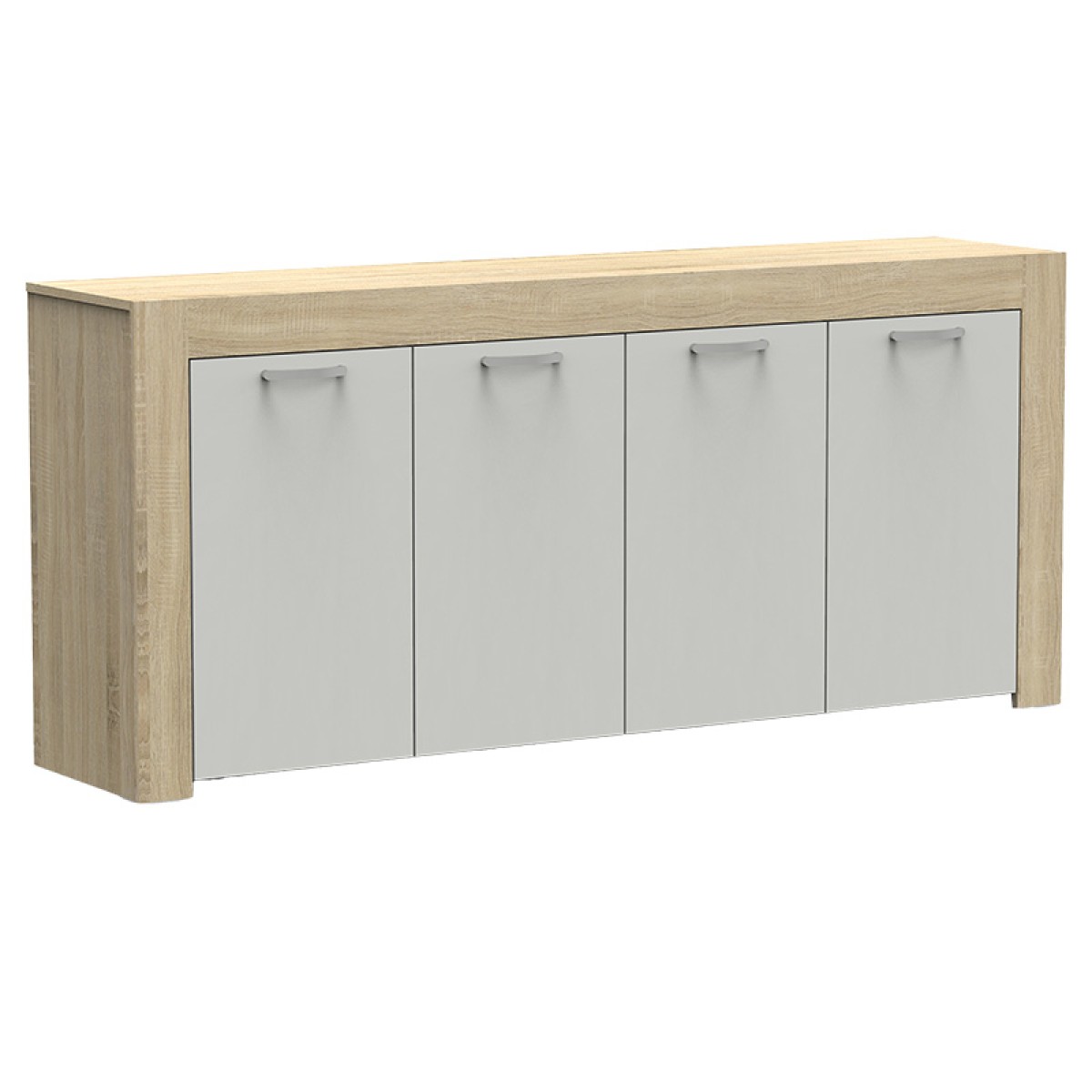 Μπουφές Haven pakoworld sonoma-λευκό 180x40x80εκ Μπουφές Haven pakoworld sonoma-λευκό 180x40x80εκ