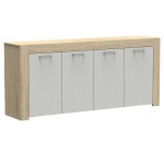 Μπουφές Haven pakoworld sonoma-λευκό 180x40x80εκ Μπουφές Haven pakoworld sonoma-λευκό 180x40x80εκ