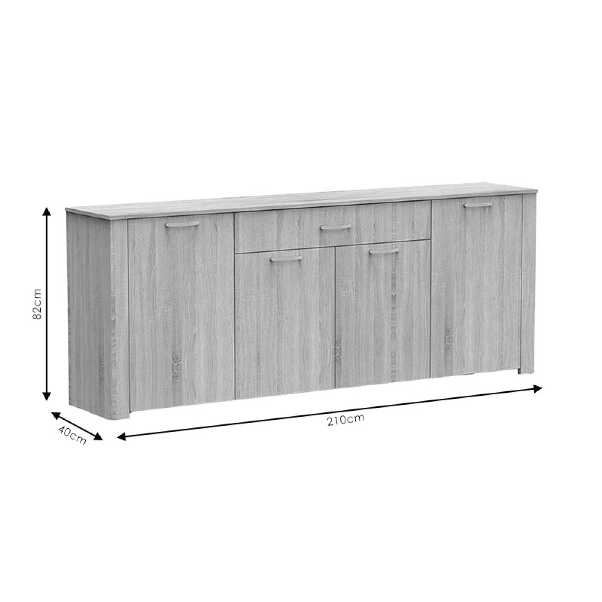 Μπουφές Kinley pakoworld sonoma 210x40x82εκ Μπουφές Kinley pakoworld sonoma 210x40x82εκ