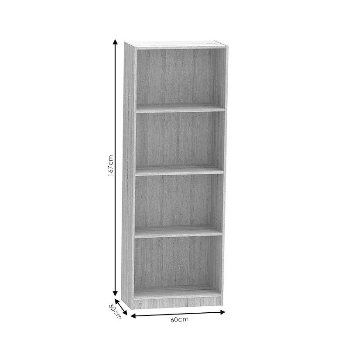 Βιβλιοθήκη Presley pakoworld σε ανθρακί-wenge απόχρωση 60x30x167εκ Βιβλιοθήκη Presley pakoworld σε ανθρακί-wenge απόχρωση 60x30x167εκ