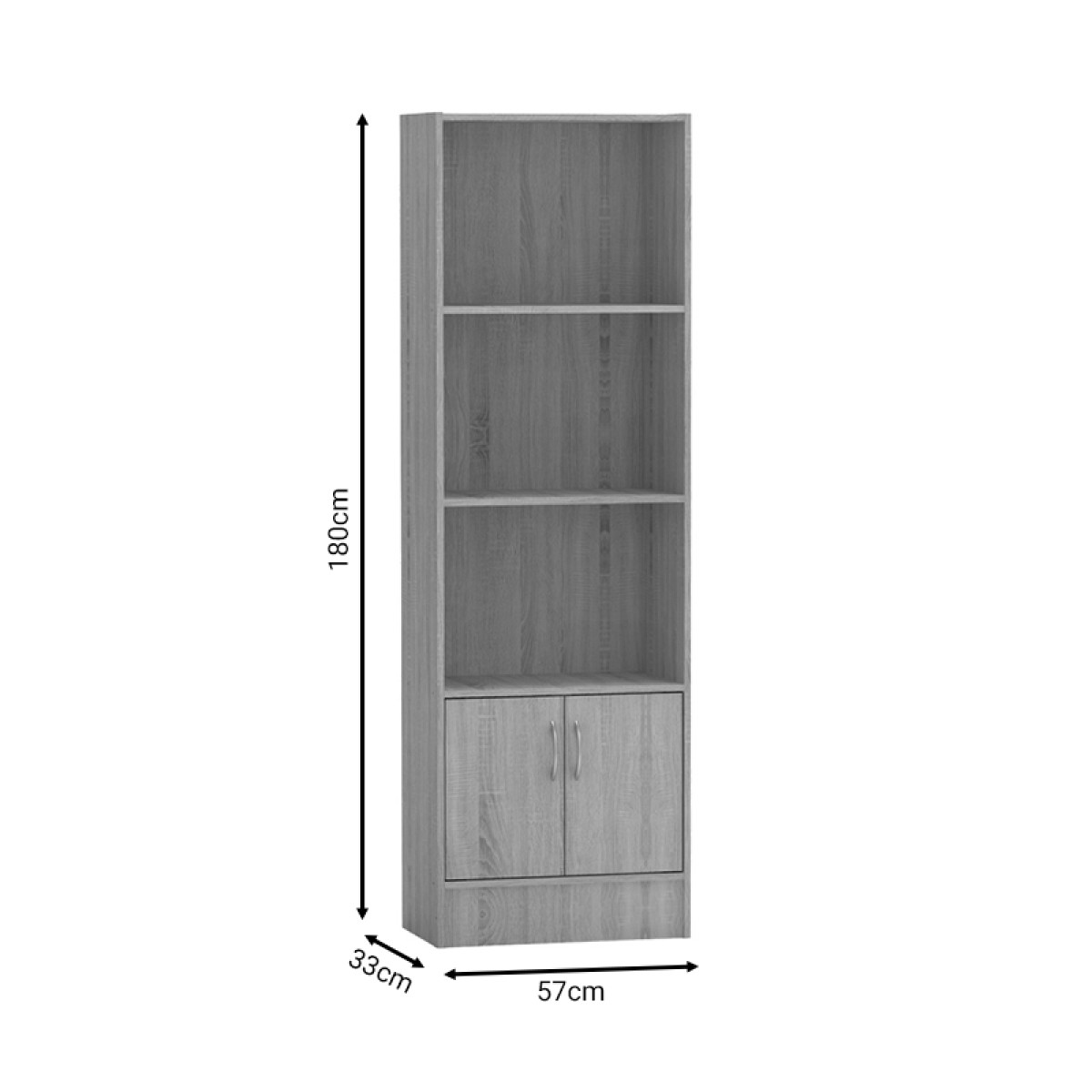 Βιβλιοθήκη Negan pakoworld sonoma μελαμίνης 57x33x180εκ Βιβλιοθήκη Negan pakoworld sonoma μελαμίνης 57x33x180εκ