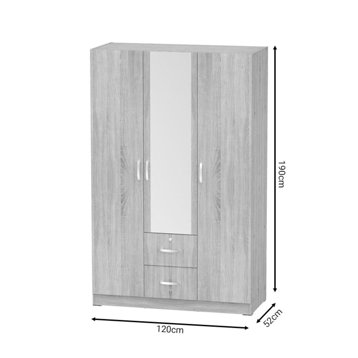 Ντουλάπα ρούχων τρίφυλλη Dillion pakoworld sonoma μελαμίνης 120x52x190εκ Ντουλάπα ρούχων τρίφυλλη Dillion pakoworld sonoma μελαμίνης 120x52x190εκ