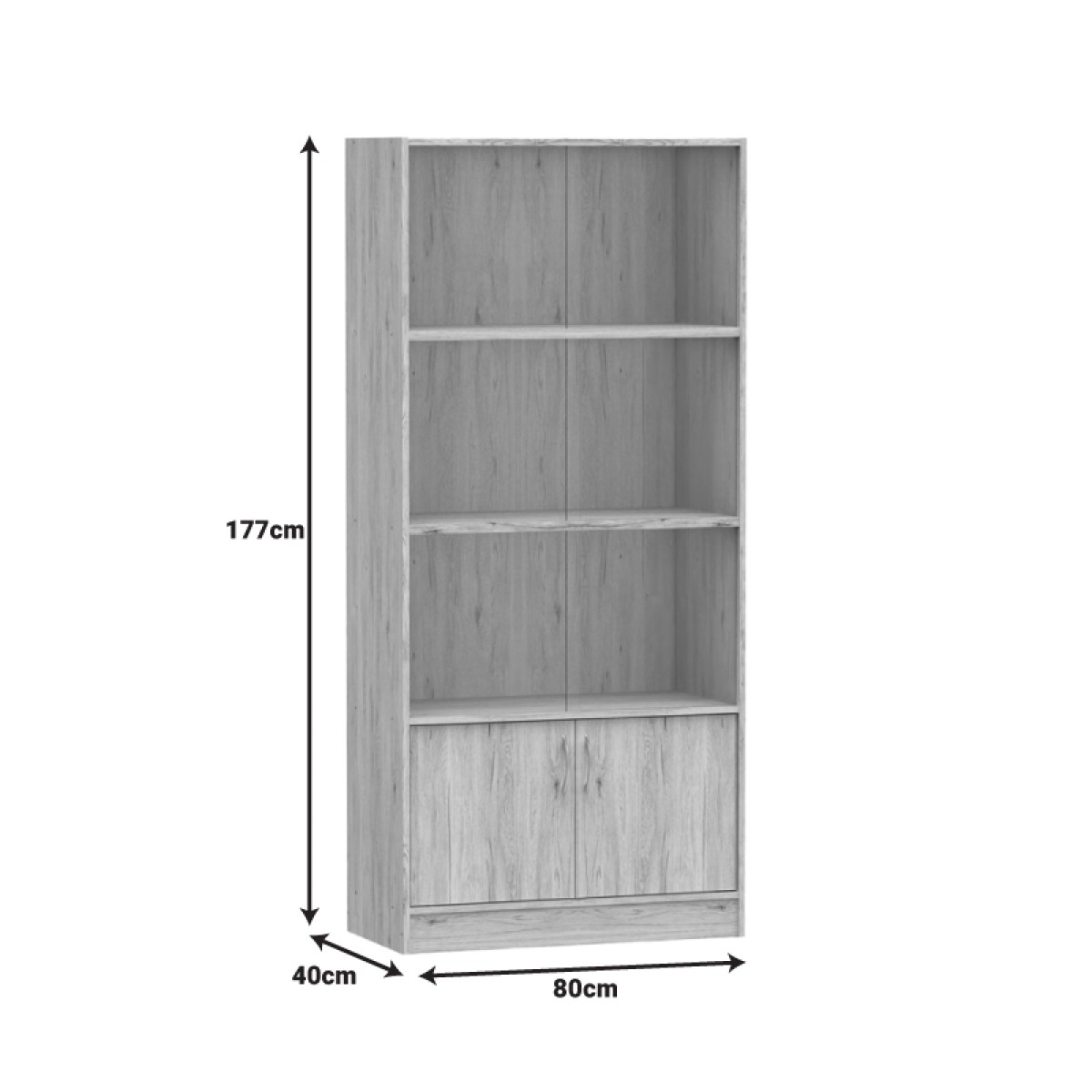 Βιβλιοθήκη Burcy pakoworld oak 80x40x177εκ Βιβλιοθήκη Burcy pakoworld oak 80x40x177εκ