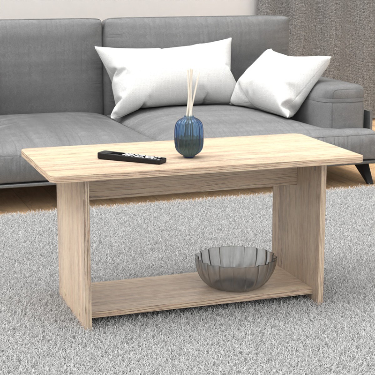 Τραπέζι Kumba pakoworld σε oak απόχρωση 80x40x42εκ Τραπέζι Kumba pakoworld σε oak απόχρωση 80x40x42εκ