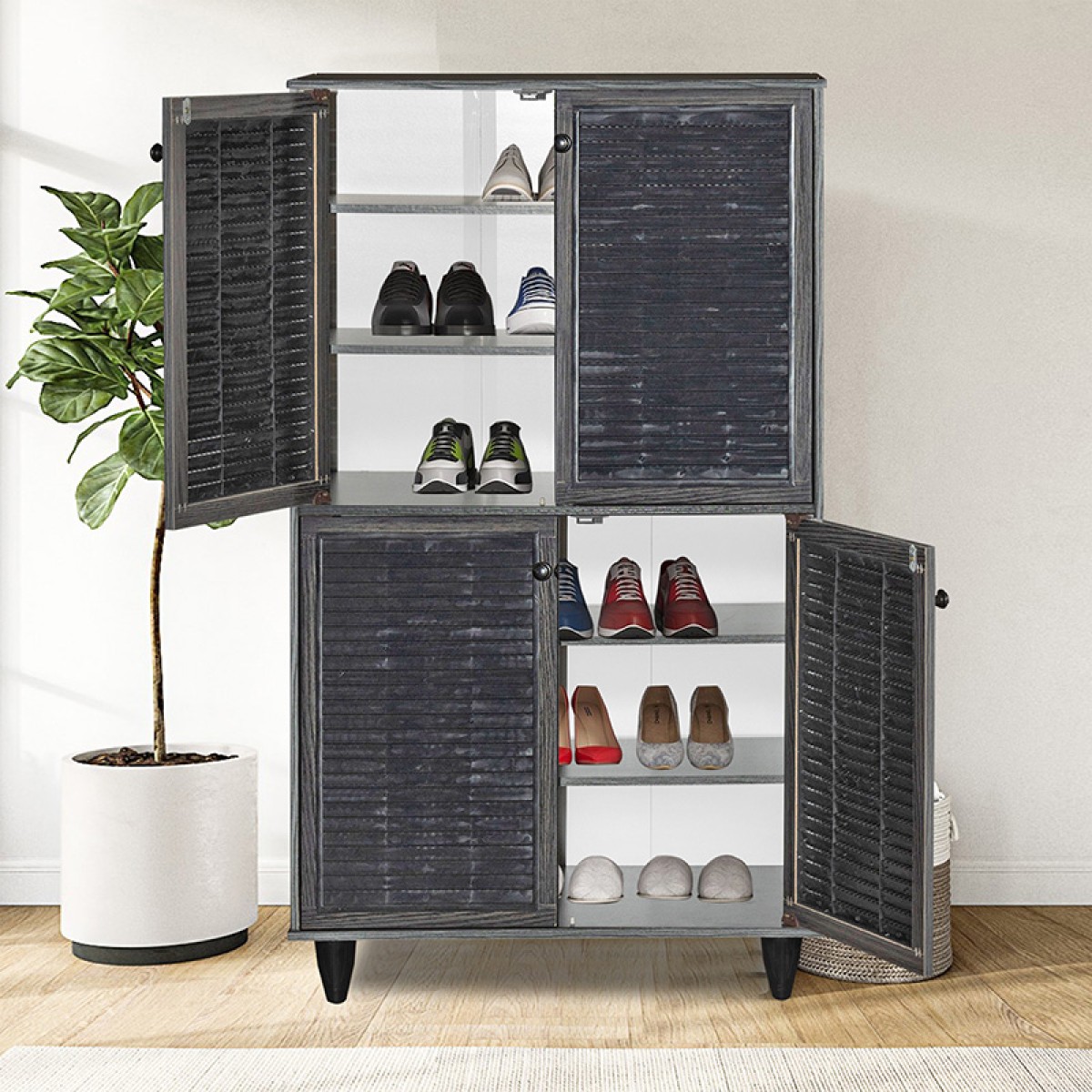 Παπουτσοθήκη-ντουλάπι Ronan pakoworld χρώμα wenge 70.5x35x122εκ Παπουτσοθήκη-ντουλάπι Ronan pakoworld χρώμα wenge 70.5x35x122εκ