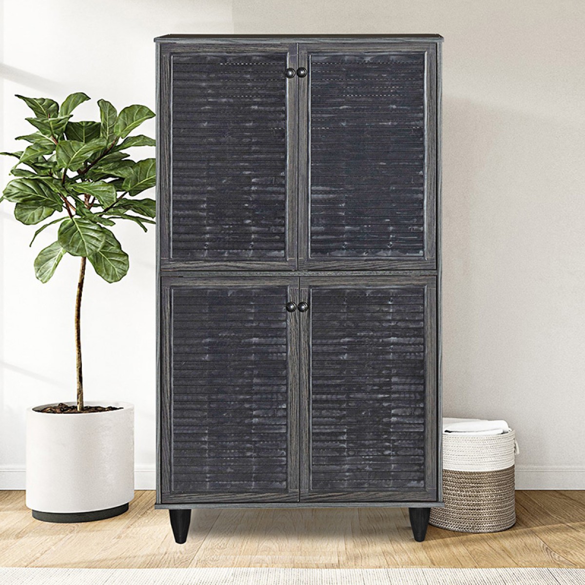 Παπουτσοθήκη-ντουλάπι Ronan pakoworld χρώμα wenge 70.5x35x122εκ Παπουτσοθήκη-ντουλάπι Ronan pakoworld χρώμα wenge 70.5x35x122εκ
