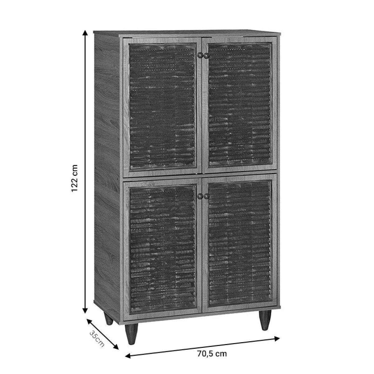 Παπουτσοθήκη-ντουλάπι Ronan pakoworld χρώμα wenge 70.5x35x122εκ Παπουτσοθήκη-ντουλάπι Ronan pakoworld χρώμα wenge 70.5x35x122εκ