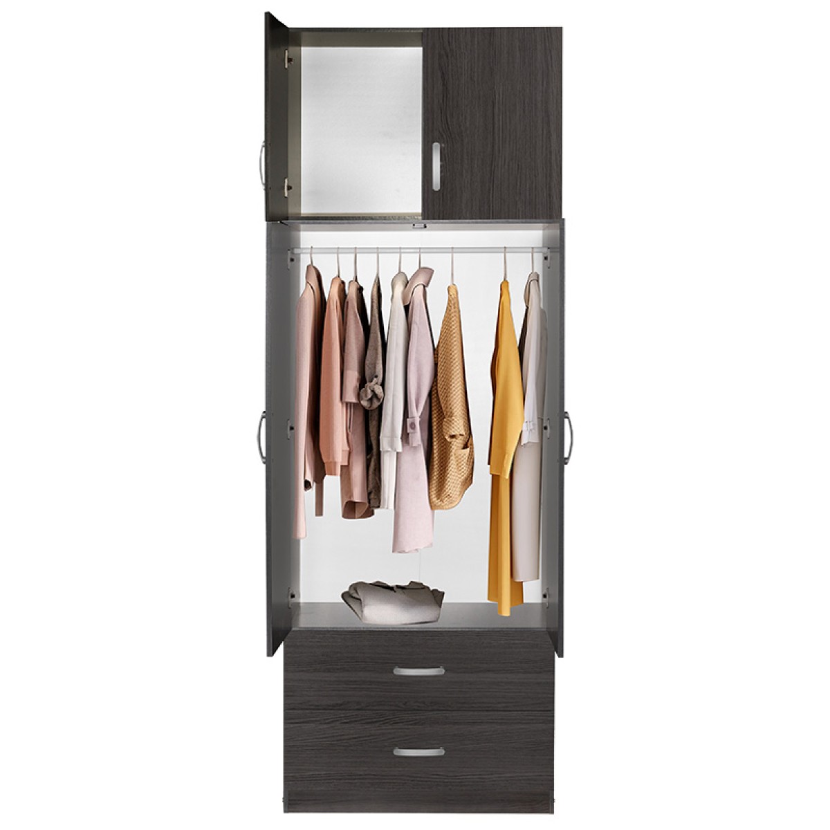 Ντουλάπα δίφυλλη και πατάρι Zelia pakoworld wenge 79x42x240εκ. Ντουλάπα δίφυλλη και πατάρι Zelia pakoworld wenge 79x42x240εκ.
