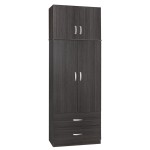 Ντουλάπα δίφυλλη και πατάρι Zelia pakoworld wenge 79x42x240εκ. Ντουλάπα δίφυλλη και πατάρι Zelia pakoworld wenge 79x42x240εκ.