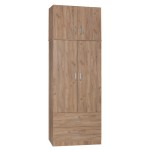 Ντουλάπα δίφυλλη και πατάρι Zelia pakoworld φυσικό 79x42x240εκ. Ντουλάπα δίφυλλη και πατάρι Zelia pakoworld φυσικό 79x42x240εκ.