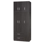 Ντουλάπα τρίφυλλη και πατάρι Zelia pakoworld wenge 90x42x240εκ. Ντουλάπα τρίφυλλη και πατάρι Zelia pakoworld wenge 90x42x240εκ.