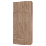 Ντουλάπα τρίφυλλη και πατάρι Zelia pakoworld φυσικό 90x42x240εκ. Ντουλάπα τρίφυλλη και πατάρι Zelia pakoworld φυσικό 90x42x240εκ.