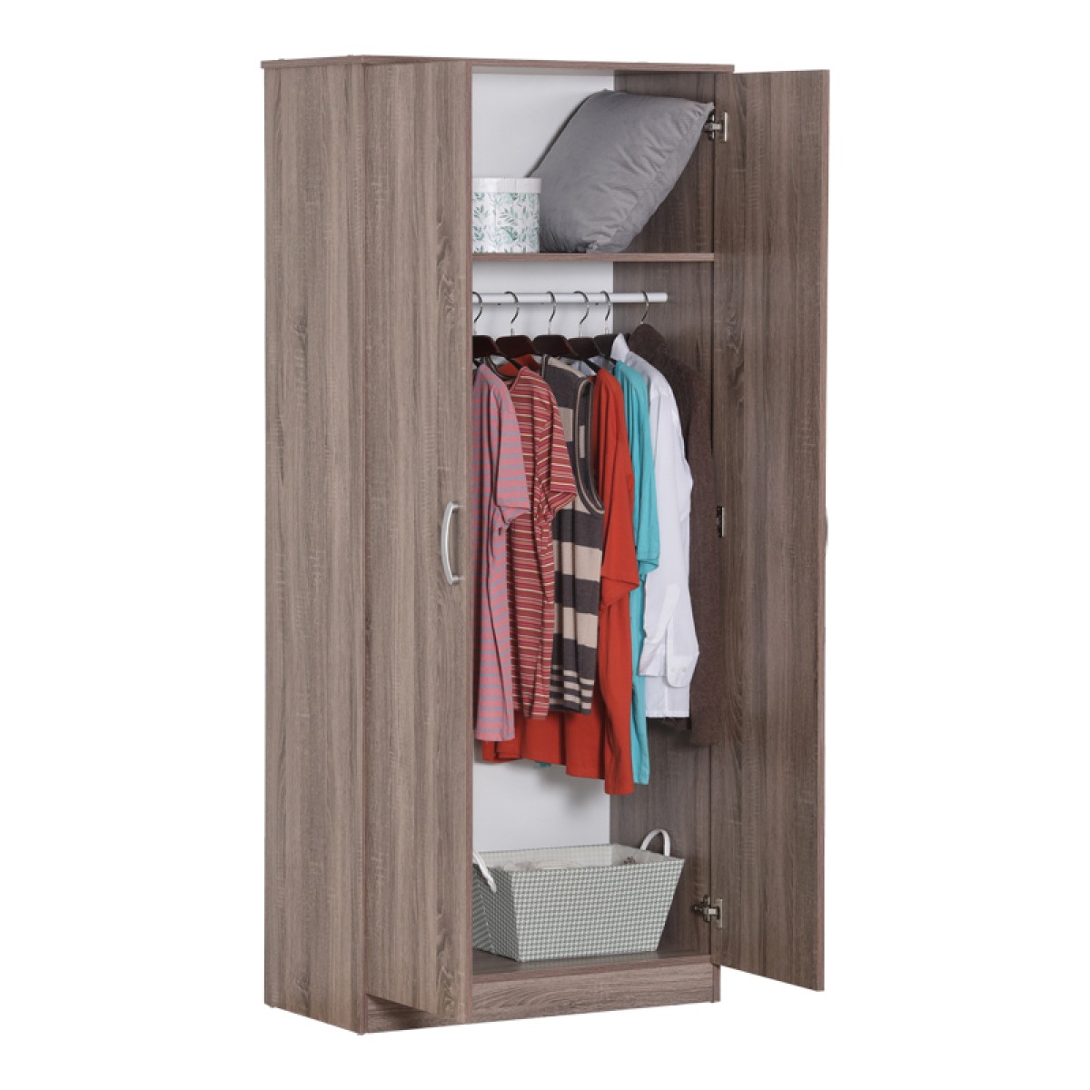 Ντουλάπα ρούχων δίφυλλη Zelia pakoworld σε sonoma-oak απόχρωση 79x42x180εκ Ντουλάπα ρούχων δίφυλλη Zelia pakoworld σε sonoma-oak απόχρωση 79x42x180εκ