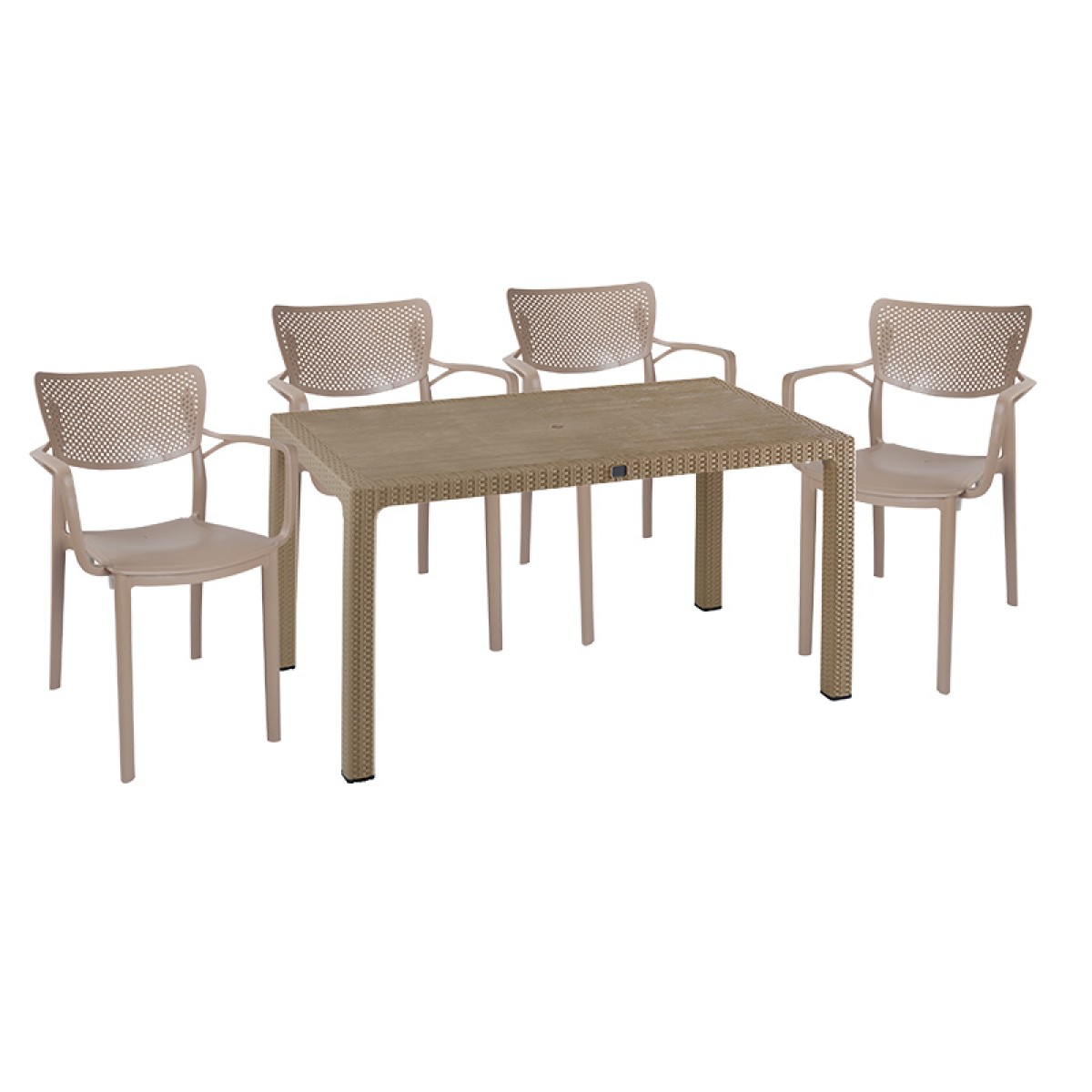 Τραπεζαρία Explore-Frontline pakoworld σετ 5τεμ PP cappuccino 150x90x73,5εκ. Τραπεζαρία Explore-Frontline pakoworld σετ 5τεμ PP cappuccino 150x90x73,5εκ.