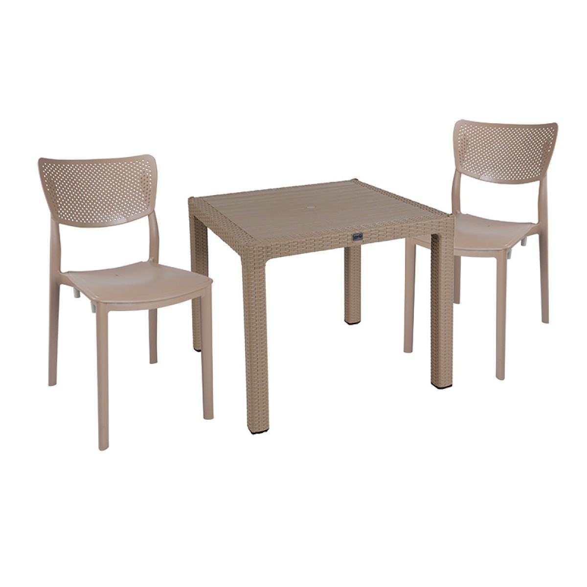 Τραπεζαρία Explore-Ignite pakoworld σετ 3τεμ PP cappuccino 90x90x73,5εκ Τραπεζαρία Explore-Ignite pakoworld σετ 3τεμ PP cappuccino 90x90x73,5εκ