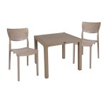Τραπεζαρία Explore-Ignite pakoworld σετ 3τεμ PP cappuccino 90x90x73,5εκ Τραπεζαρία Explore-Ignite pakoworld σετ 3τεμ PP cappuccino 90x90x73,5εκ