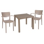 Τραπεζαρία Explore-Frontline pakoworld σετ 3τεμ PP cappuccino 90x90x73,5εκ Τραπεζαρία Explore-Frontline pakoworld σετ 3τεμ PP cappuccino 90x90x73,5εκ