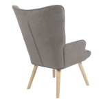 Πολυθρόνα Fluffy pakoworld ύφασμα γκρι-πόδι rubberwood φυσικό 75x69x96εκ Πολυθρόνα Fluffy pakoworld ύφασμα γκρι-πόδι rubberwood φυσικό 75x69x96εκ
